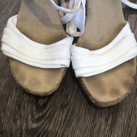 ANTHROPOLOGIE Seychelles White Flamenco wedge espadrille Sandals sz 8 - Picture 5 of 7